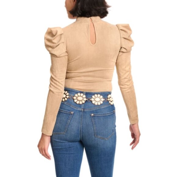 Rockin C Women's Sand Faux Suede Bodysuit - Picture 2 of 2